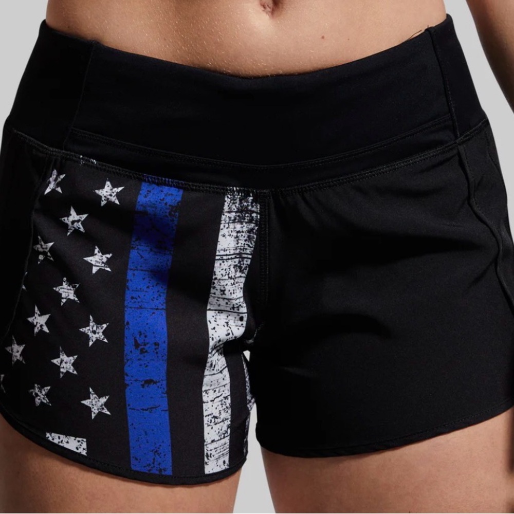 Born Primitive Thin Blue Line Free Flow  Women's Athletic Shorts